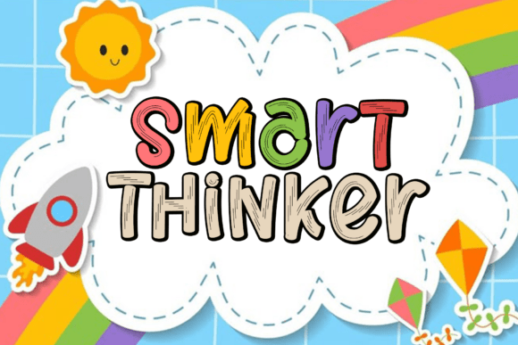 Smart Thinker: A Display Font for Educational Branding and Kids' Projects